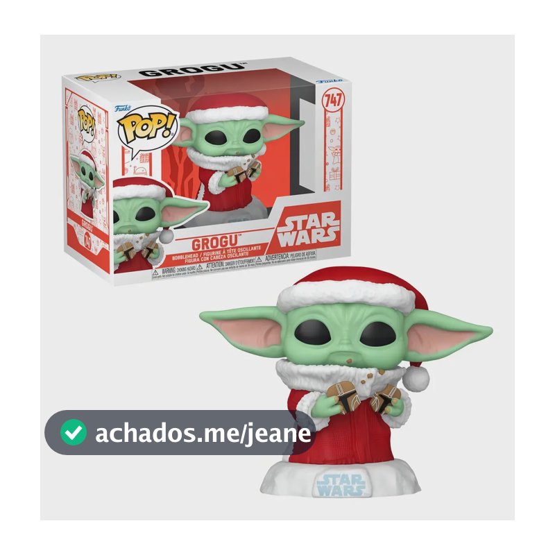 Boneco Funko Pop! Star Wars Mandalorian Grogu De Natal