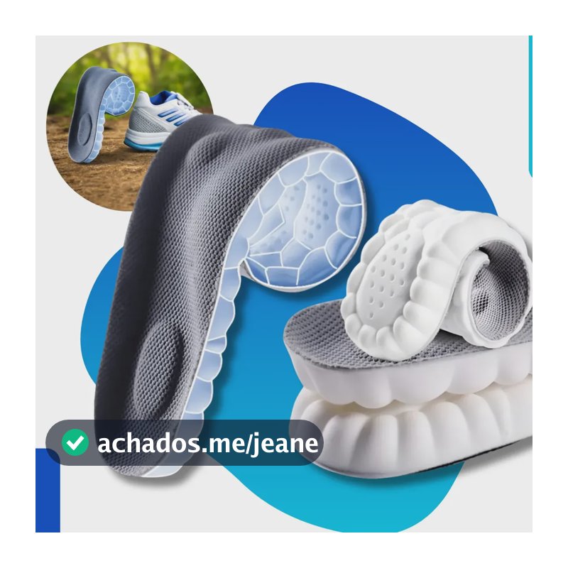 Palmilha De Altissimo Conforto 4d Tênis Sapatos Ortopédica 39-40 Cinza-escuro