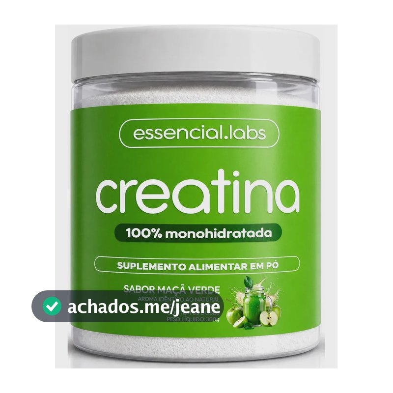 CREATINA MONOHIDRATADA 100% Pura - Sabor Maçã Verde - 300g