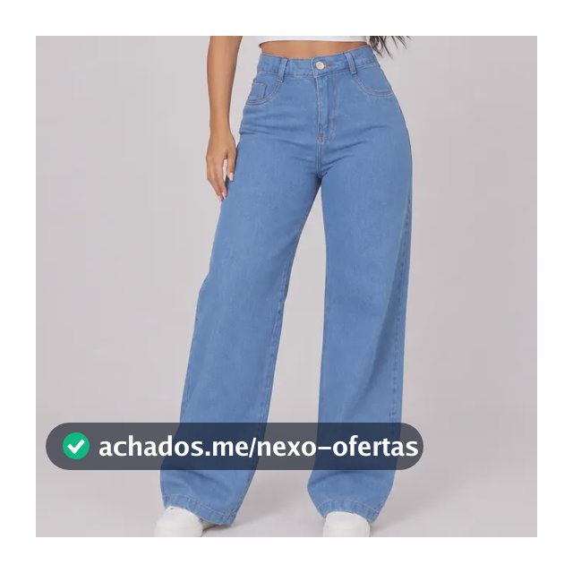 Calça Jeans Feminina Wide Leg Pantalona Cintura Alta Stilger