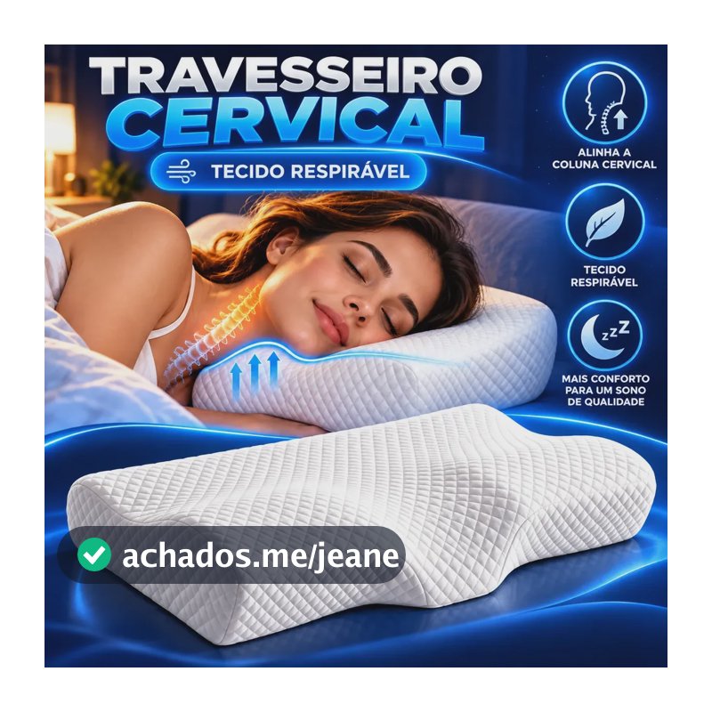 Travesseiro Cervical Ortopédico 60x35cm Antibacteriano Relax Branco