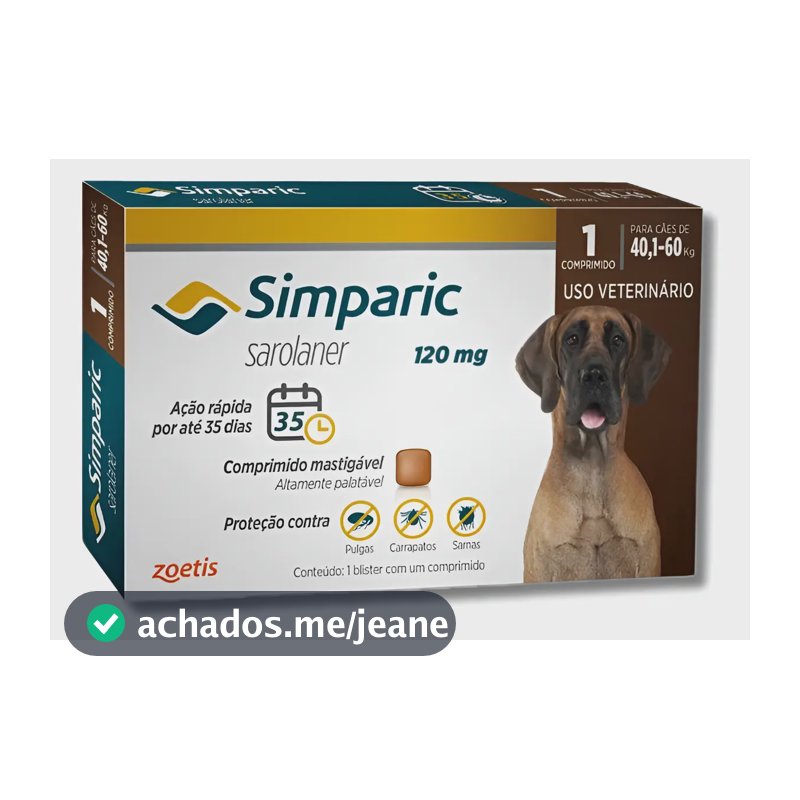 Simparic Zoetis Simparic 120Mg 1 Comprimido Cachorro