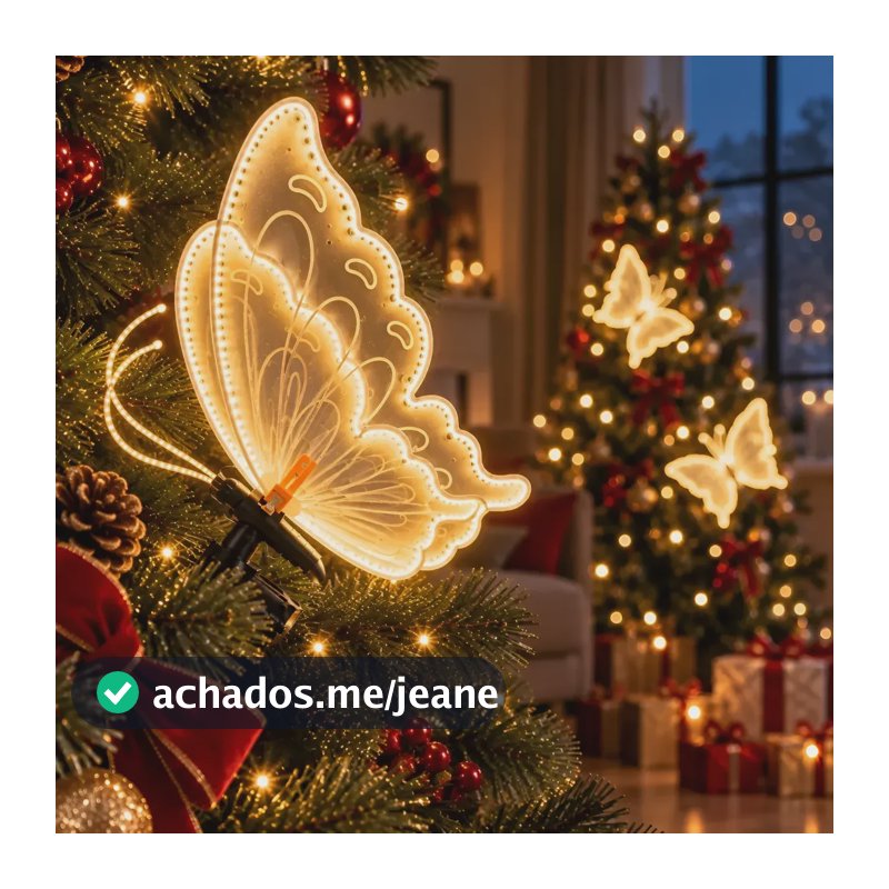 Borboleta Led 60cm Movimento Decoração À Prova D'água Bivolt Branco Quente Borboleta Led