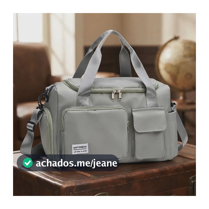Bolsa De Mão Mala Para Viagem 10kg Feminina  Academia Tenis Cinza Liso