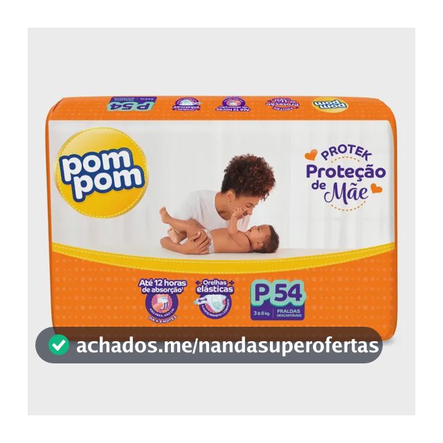 Fraldas Pom Pom Protek P x 54 unidades