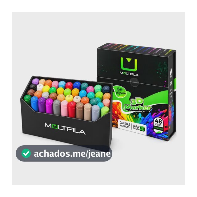 Caneta Acrílica 48 Cores Multfila Ponta Pincel Brush 3d 48 Cores