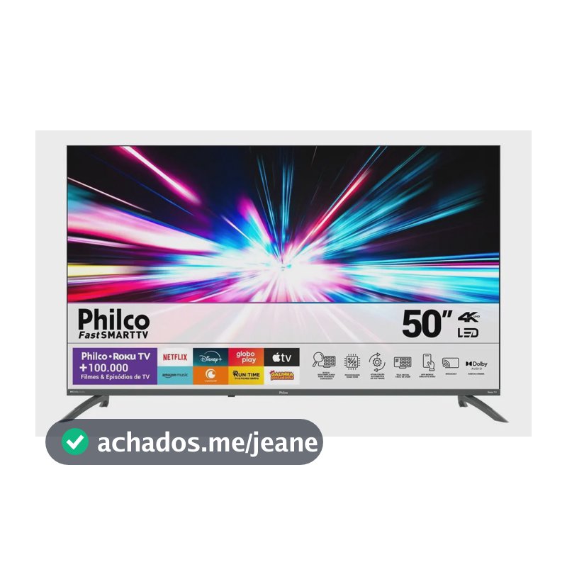 Smart TV 50” Philco PTV50VA4REGB Roku TV LED Dolby Audio