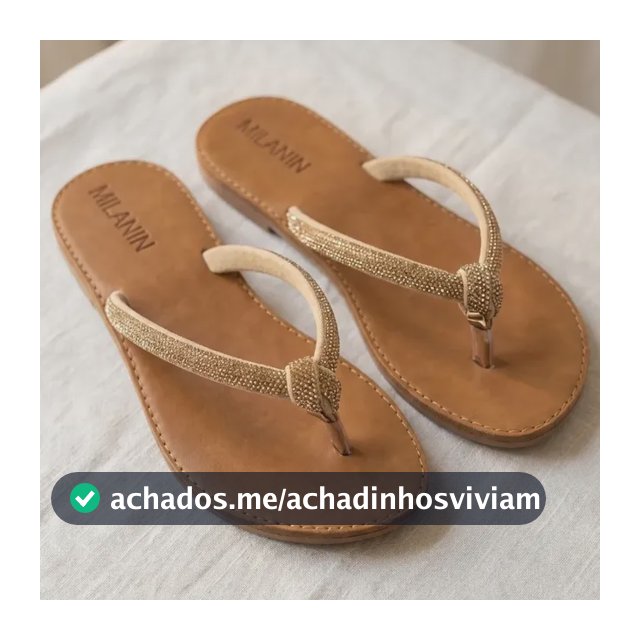 Sandália Feminina Rasteirinha Strass Brilho Elegante Chinelo