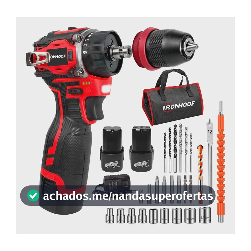 Brushless Furadeira Parafusadeira Eletrica Brushless Bivolt Vermelho 110/127/220v Xmbr038rd