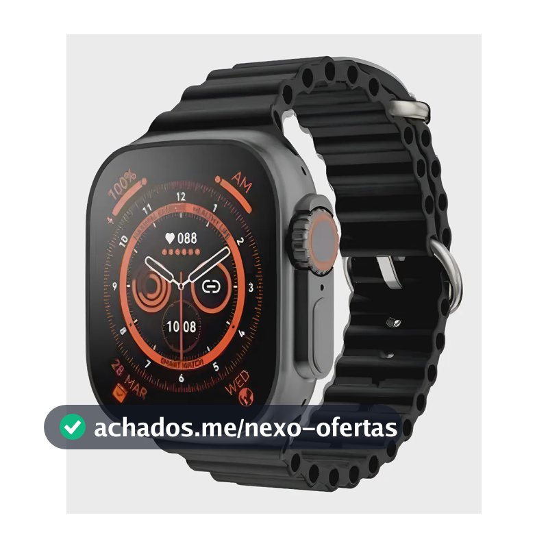 Smartwatch Genérica T800 t800 ultra tela de 1.99" com pulseira de silica gel - cor preto