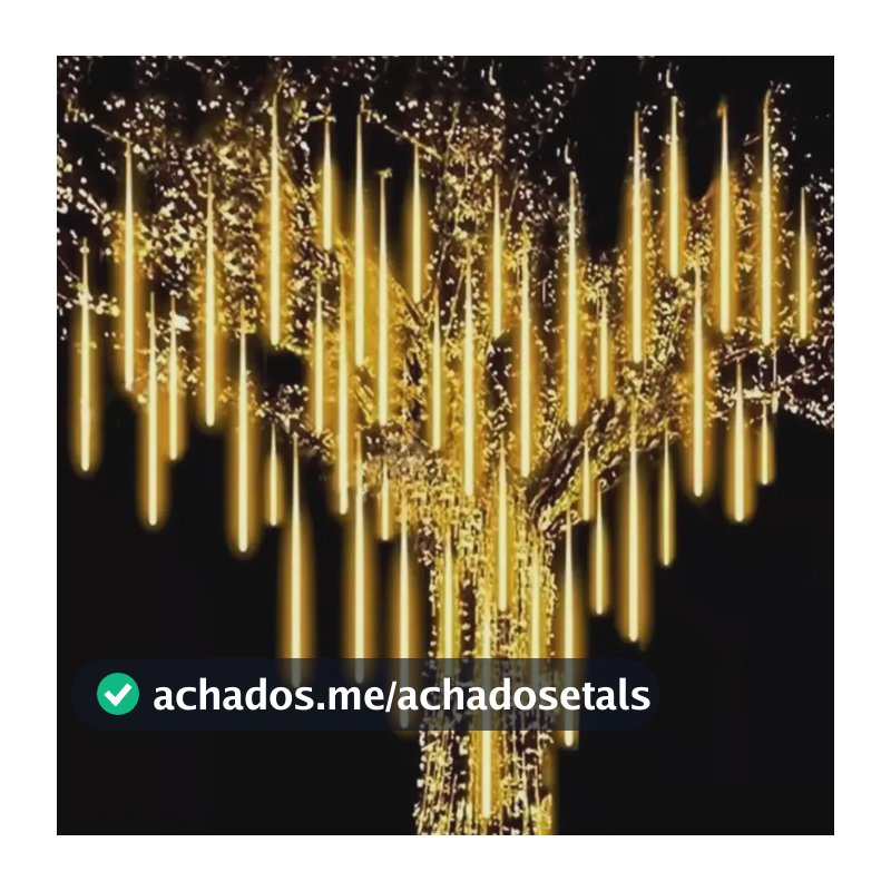 Cascata Bastão Snow Fall 8 Tubos 50cm Led Led Chuva Meteoro Branco-quente 127/220v