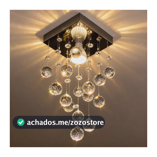 Lustre Cristal Acrílico Quarto Sala Vai Montado  Promoção