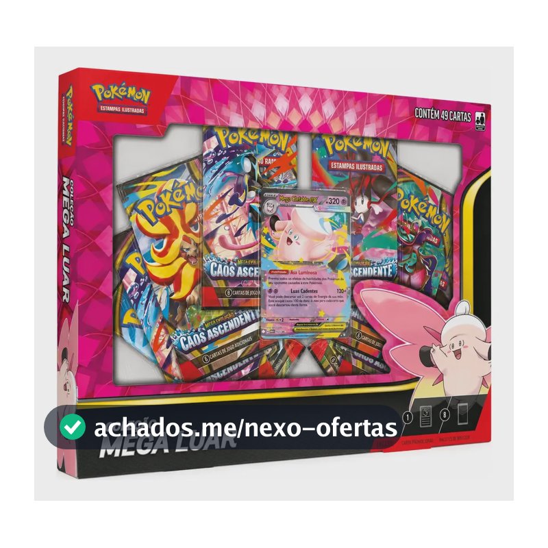 Box Pokémon Tcg Coleção Mega Luar Mega Clefable Ex Idioma Português-BR