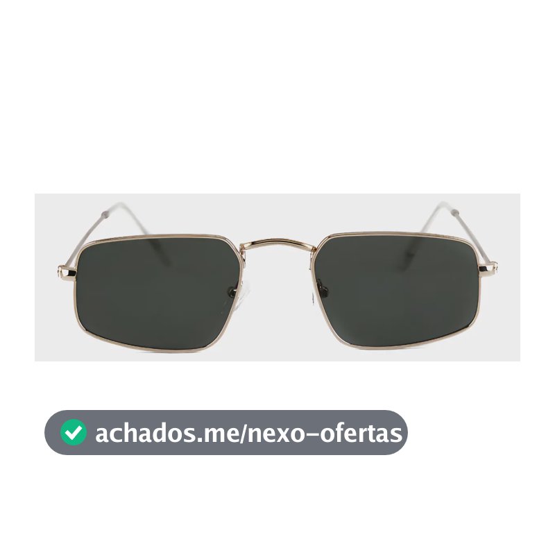 Óculos de Sol Saint Germain Hylan Geométrico para Homens e Mulheres com Lente Verde e Armação Dourada