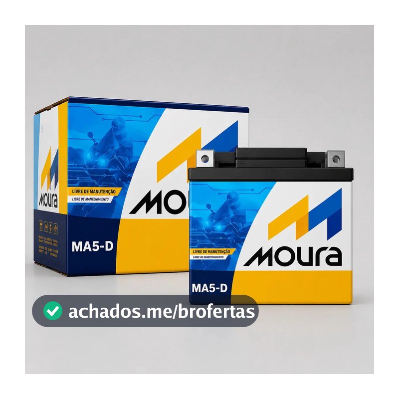 Bateria Moura MA5-D 5 Ah 12V Selada para Honda, Yamaha e Mais