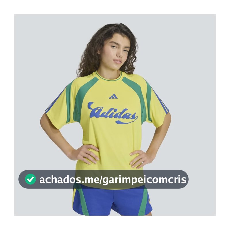 Camisa Feminina House Of Tiro adidas Amarelo Estampa Localizada M Liso