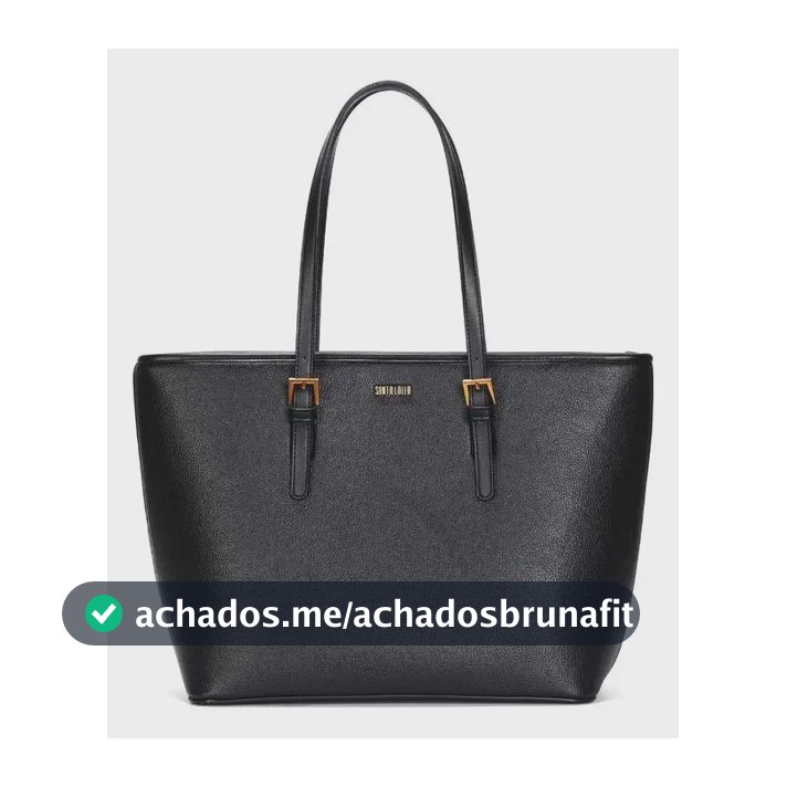 Bolsa Grande Shopper De Ombro Couro Floater Santa Lolla Preto Floater