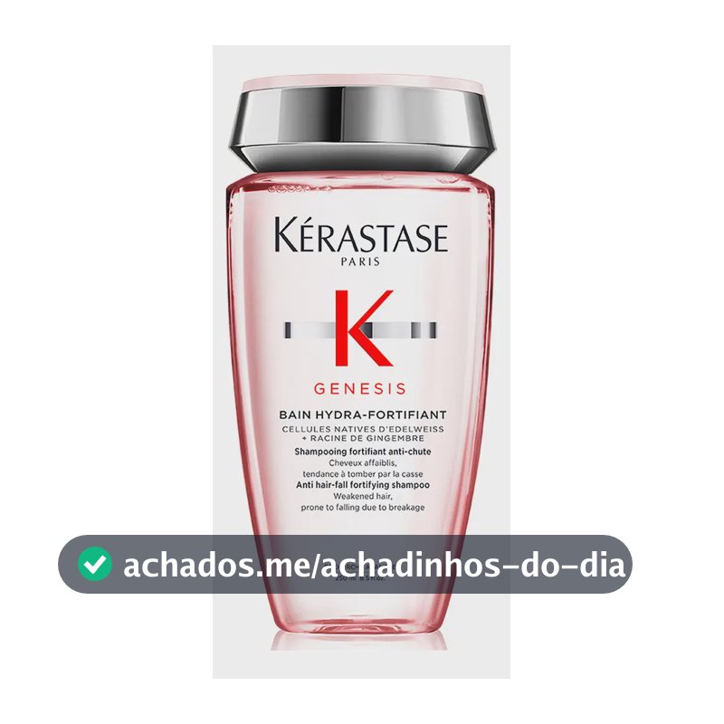 Shampoo Antiqueda Fortificante com Células Nativas de Edelweiss e Raiz de Gengibre para Cabelos Oleosos, Finos ou Normais, Genesis Bain Hydra-Fortifiant Kérastase, 250ml