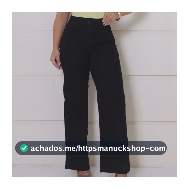 Calça Jeans Feminina Wide Leg Pantalona Cintura Alta Inverno