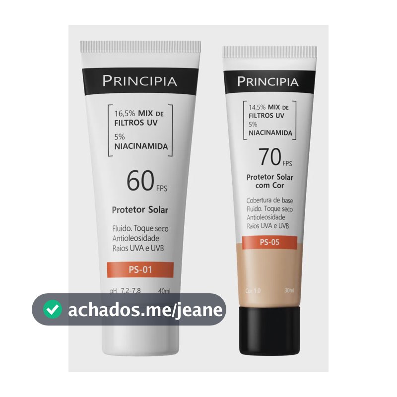 Principia Kit Protetor Solar Fps 60 Sem Cor + Fps 70 Cor 1.0