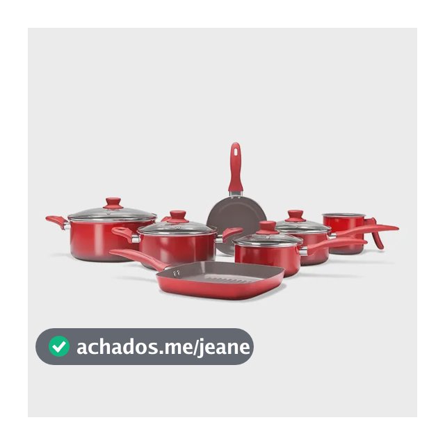 Jogo De Panelas 7 Peças Revst Cerâmico Antiaderente Brinox Vermelho