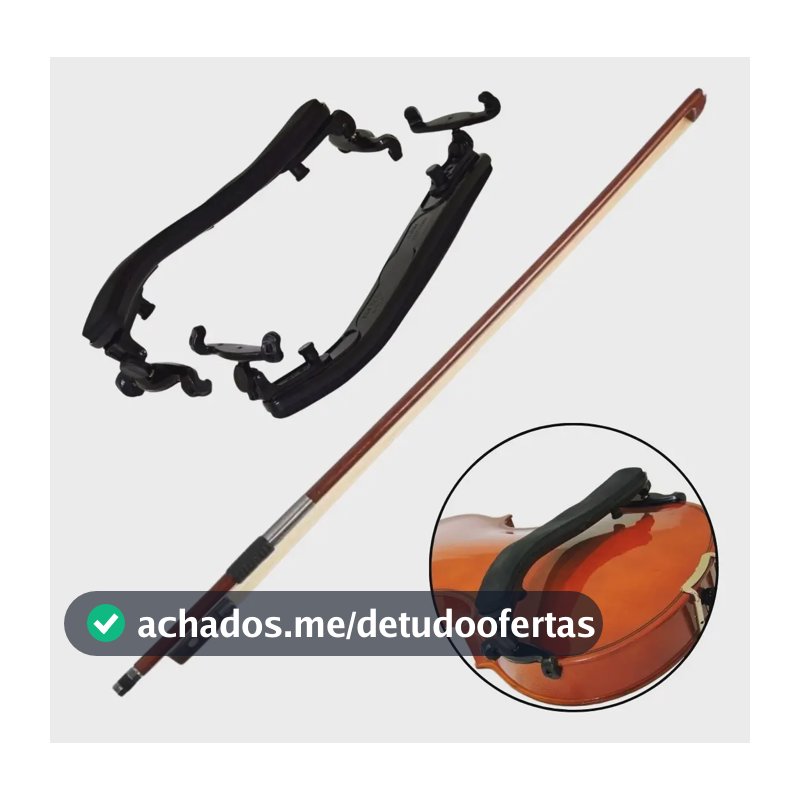 Arco Para Violino 4/4 Crina Animal + Espaleira Regulável