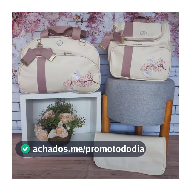 Kit De Bolsas De Maternidade Com Mochila 2em 1 Menino Menina Bege Com Rose