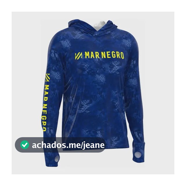 Camisa De Pesca Masculina Com Capuz Blue Mar Negro Fishing