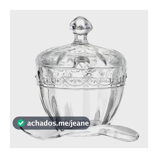 Açucareiro De Vidro Cristal Com Tampa E Colher Pote Açucar Cor Paris
