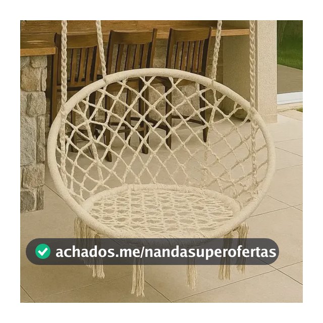 Cadeira De Balanço Rede Suspensa Luxo P/ Área Gourmet Jardim