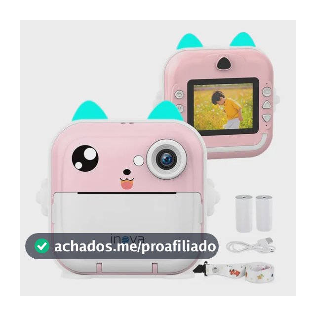 Câmera Infantil Instantâneal Tela Digital Hd Divertida Jogos Rosa