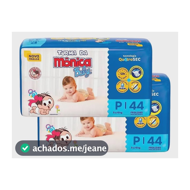 Kit Fraldas Turma Da Mônica Baby - Tam. P 88 Unidades P
