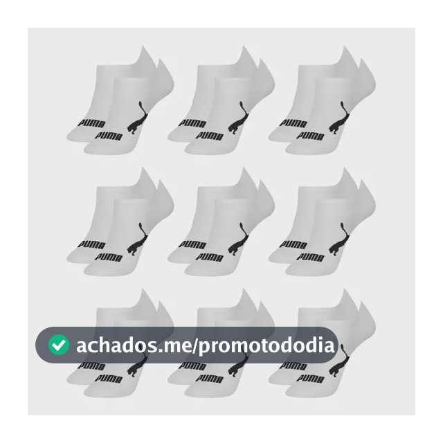 Kit 9 Pares Meias Puma Soquete Cano Curto Sapatilha Original