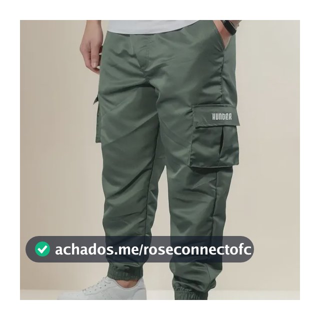 Calça Cargo Corta Vento Jogger Unisex Masculina Verde Skate