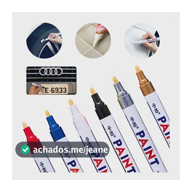 Caneta Pintura Reparadora Permanente Tira Riscos Carro Moto Branca