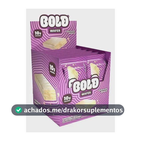 Proteína Bold Snacks BOLD Wafer em wafer plano sabor Chocolate branco x 40g de 12 un