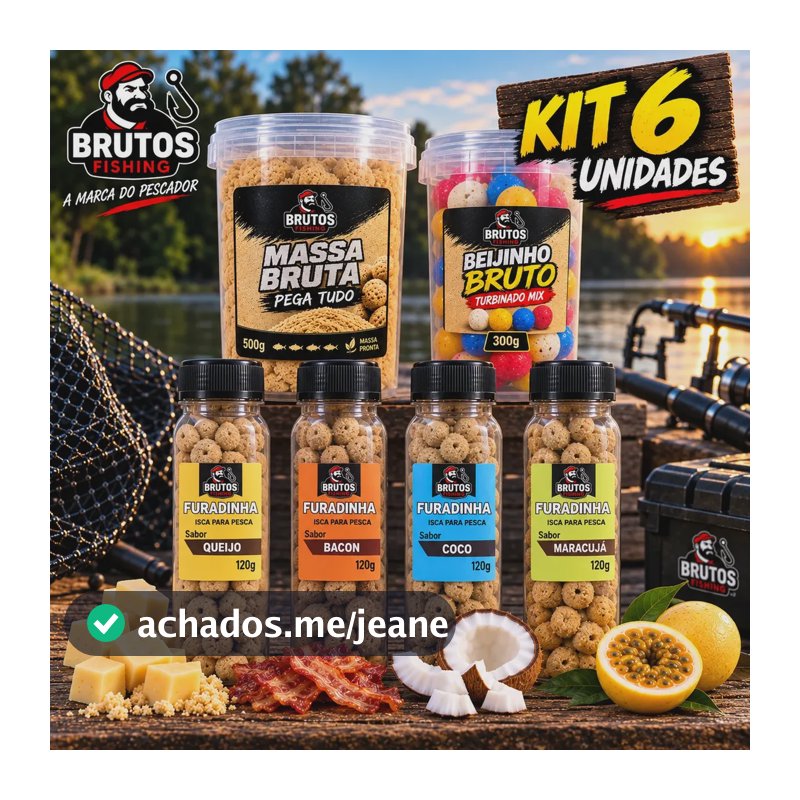 Kit 6 Iscas Pesca Massa Beijinho Furadinha Tambapacu Tilápia Marrom