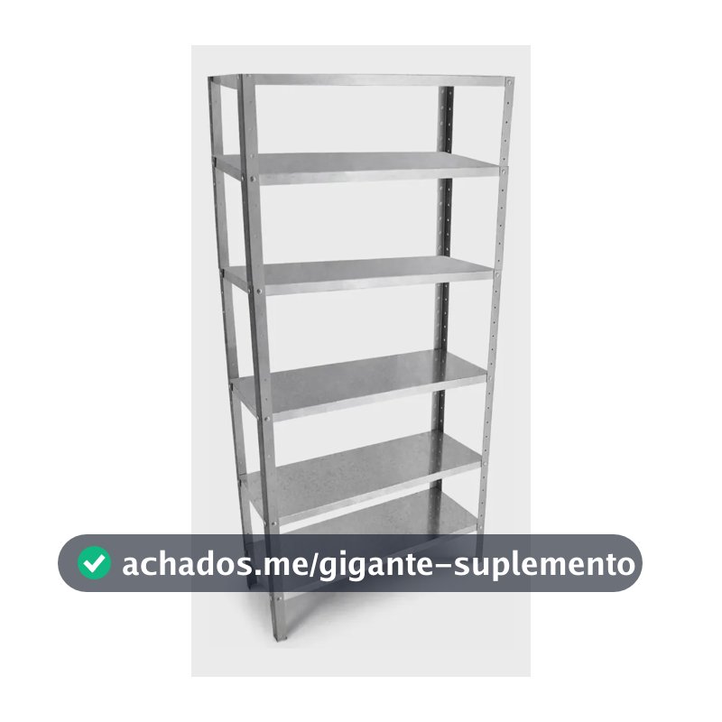 Estante Prateleira Multiuso Aço Galvanizado 180x60x28cm Prateado