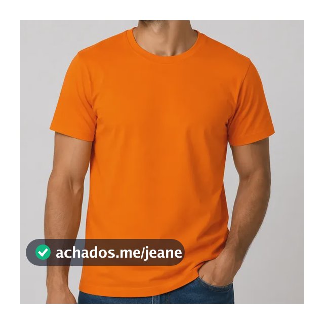 Camiseta Masculina Algodãopremium Lisa Laranja Camisa Básica