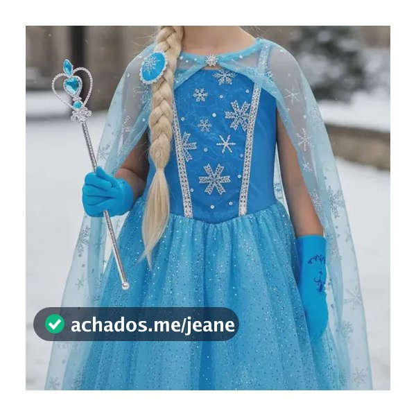 Vestido Fantasia Princesa Do Gelo Infantil Capa E Acessórios