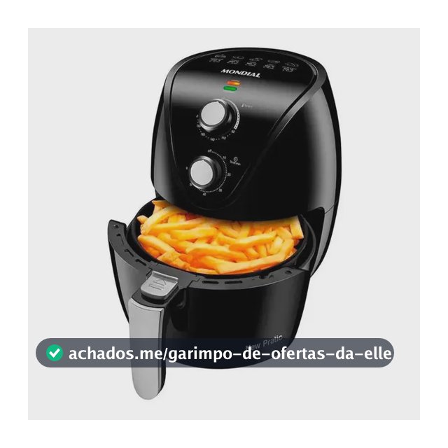 Air Fryer Fritadeira Eletrica Mondial +saude 1500w 3,5l Cor Preto