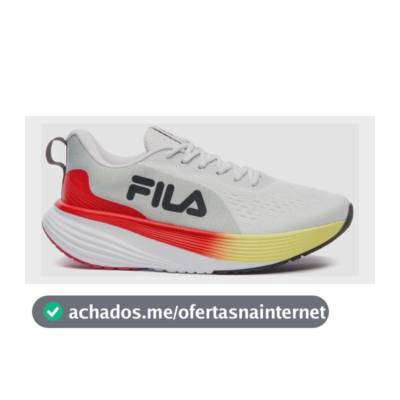 Tênis Masculino Agile Fila Branco/vermelho/verde Limao Liso 41 Br