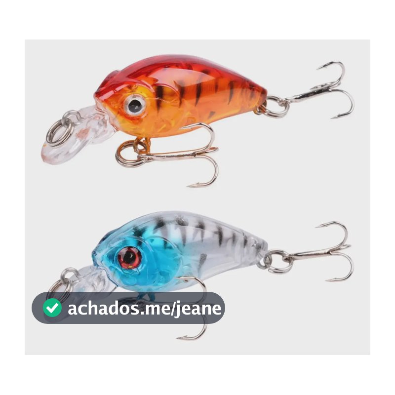 Isca Artificial Crankbait Kit Com 2 Pçs  Mini 4,5cm 3,5g Cor. Aleatória