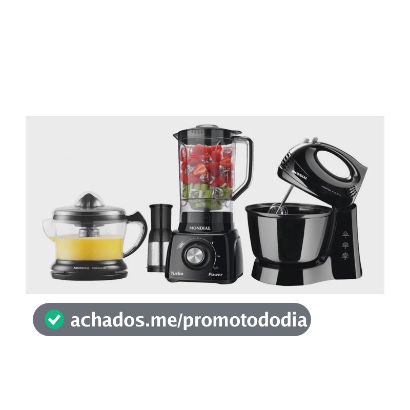Kit Kt-105-b Mondial Com Liquidificador Batedeira Preto 110v