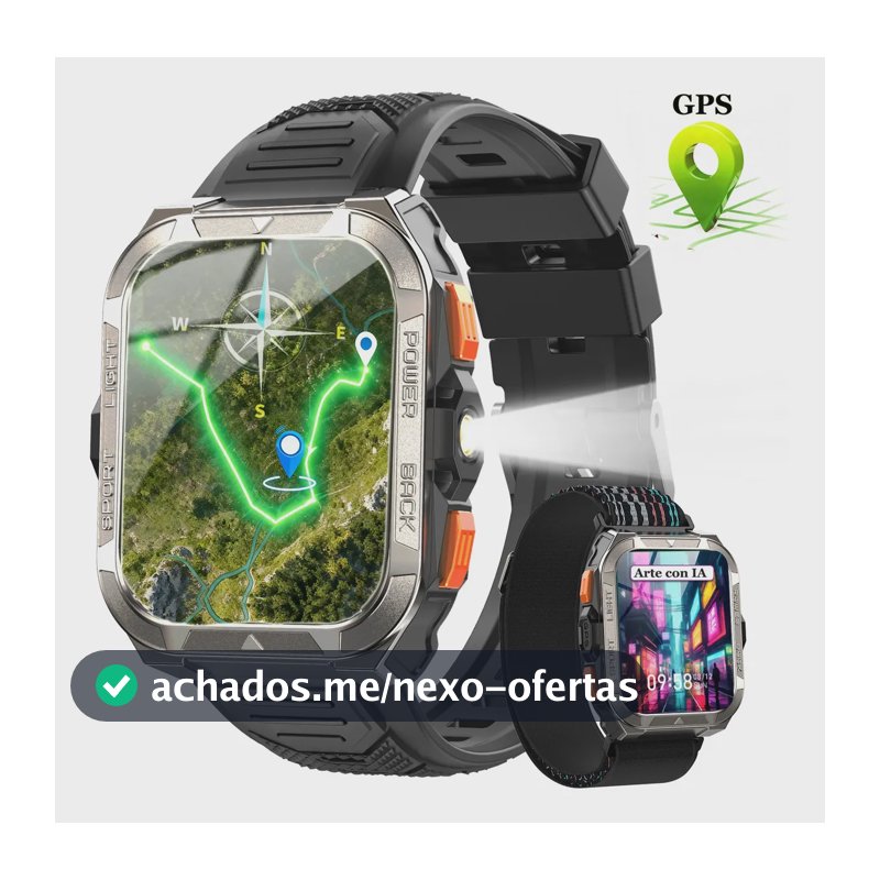 Smartwatch Blackview W80PRO Tela 2.1 Bluetooth IP68 Preto Bateria 900mAh Militar