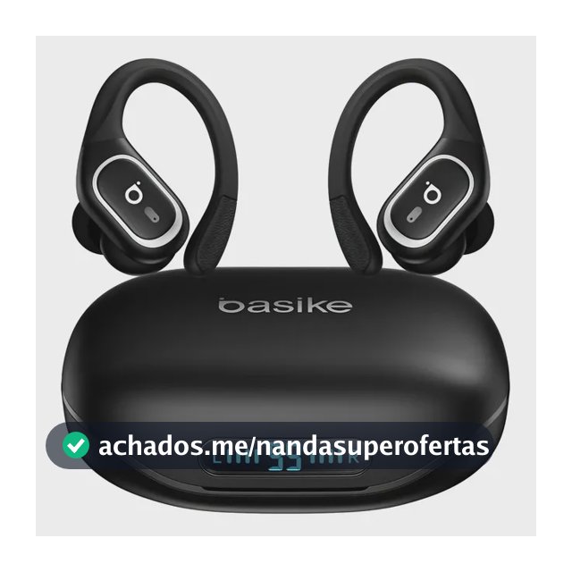 Basike Fone De Ouvido Bluetooth 6.0 Esportivo Sem Fio Gancho Intra-auricular,estéreo,Com display Led, Tws, Ipx5, Enc, Suporta Chamadas De Voz, Compatível Android E Ios, Cor Preto