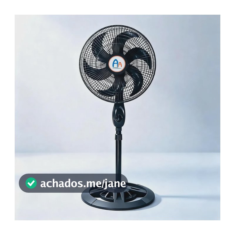 Ventilador De Coluna Anxin Silencioso Com 6 Pás E 3 Velocida 40 Cm Preto 110v Plástico 6