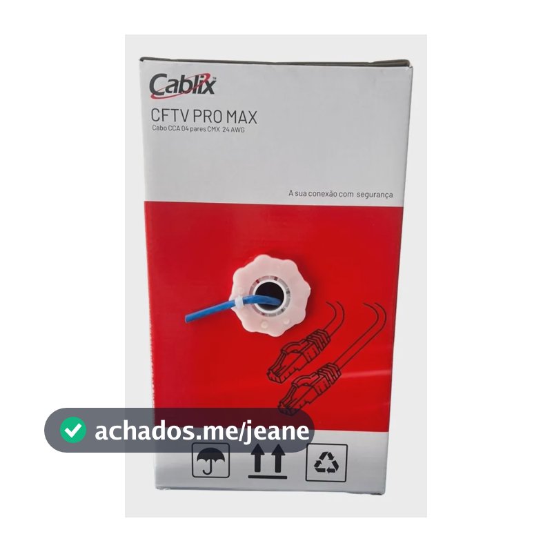 Caixa Cabo Cftv Cat5 Homologado 300 Metros Azul Cablix