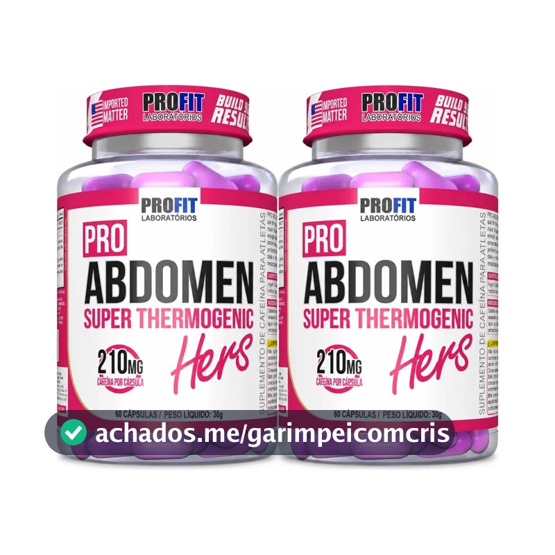 2x Pro Abdomen Hers - 60 Capsulas Cada - Profit Labs Sabor Sem Sabor
