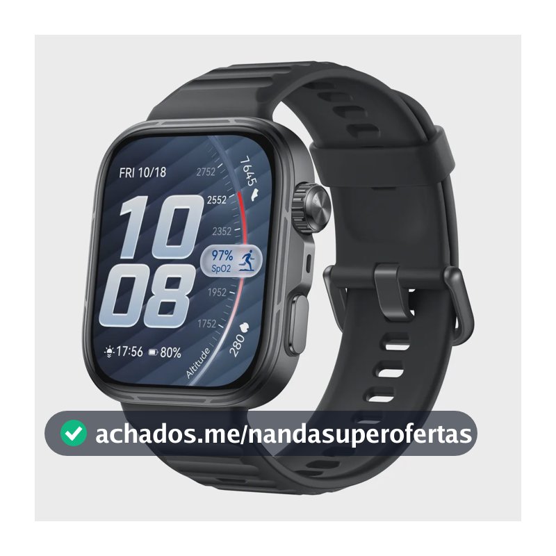 Smartwatch Huawei Watch Fit 5 Pro Tela Fullview Amoled De 1,92 Vidro De Safira Mini Treino Bateria Com Até 10 Dias 64 Gb Gerenciamento Da Saúde Ecg Compatível Com Ios E Android Preto